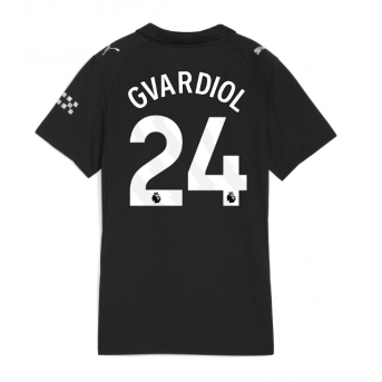 Billige Fotballdrakt Manchester City Josko Gvardiol #24 Replika Bortedrakt Dame 2025-26 Kortermet